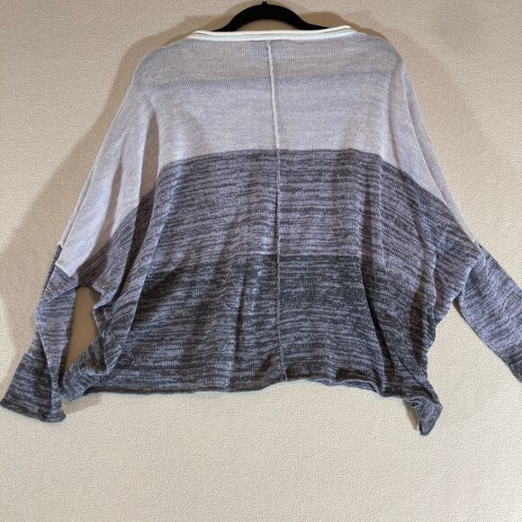 Wooden Ships Sweater Sz M/L Lavender/Grey Cotton Blend Oversized Preppy Beachy - Picture 7 of 8